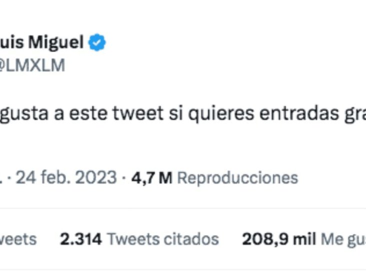 Luis Miguel promete regalar boletos para sus conciertos y deja amorosos mensajes a fans; lo hackearon Luis Miguel promete regalar boletos para sus conciertos y deja amorosos mensajes a fans; lo hackearon