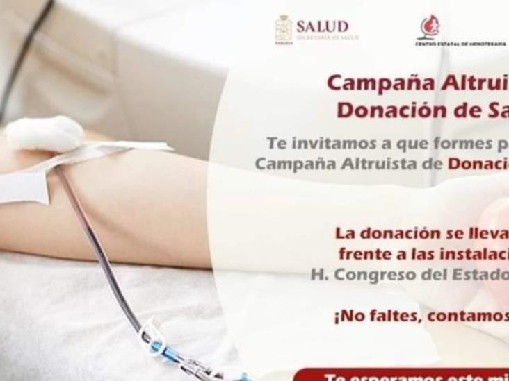 Este miércoles 01 de marzo se llevará a efecto una campaña altruista de donación de sangre Este miércoles 01 de marzo se llevará a efecto una campaña altruista de donación de sangre