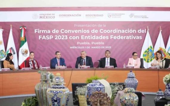 Recibirá Puebla 287.1 mdp en materia de seguridad, revelan en FASP
