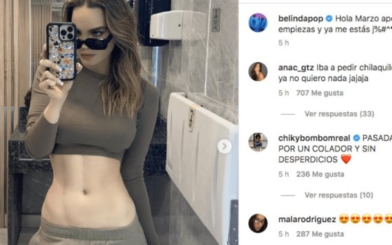 ¿Para Cazzu o Bichir? Belinda presume su abdomen plano y manda polémico mensaje: que los ardidos hablen