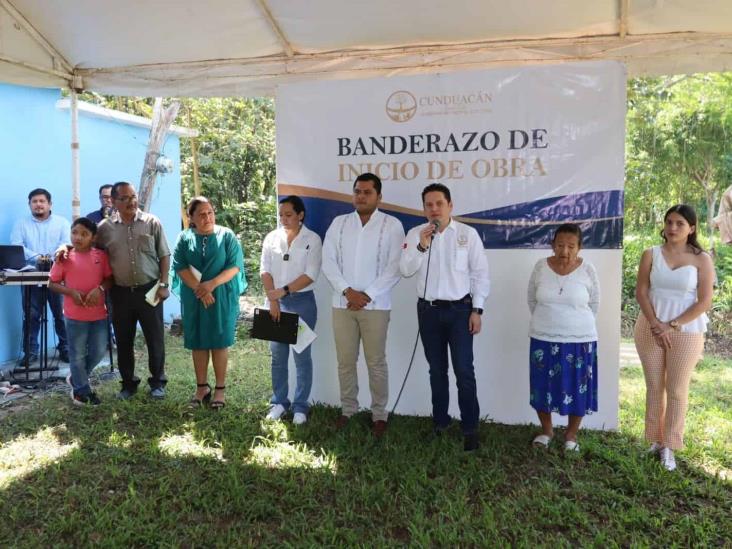 Dan banderazo de inicio de obra en la ranchería Piedra 1ra en Cunduacán Dan banderazo de inicio de obra en la ranchería Piedra 1ra en Cunduacán
