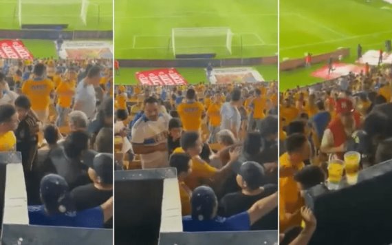 Aficionado de Tigres golpeó a seguidor del América en El Volcán | VIDEO