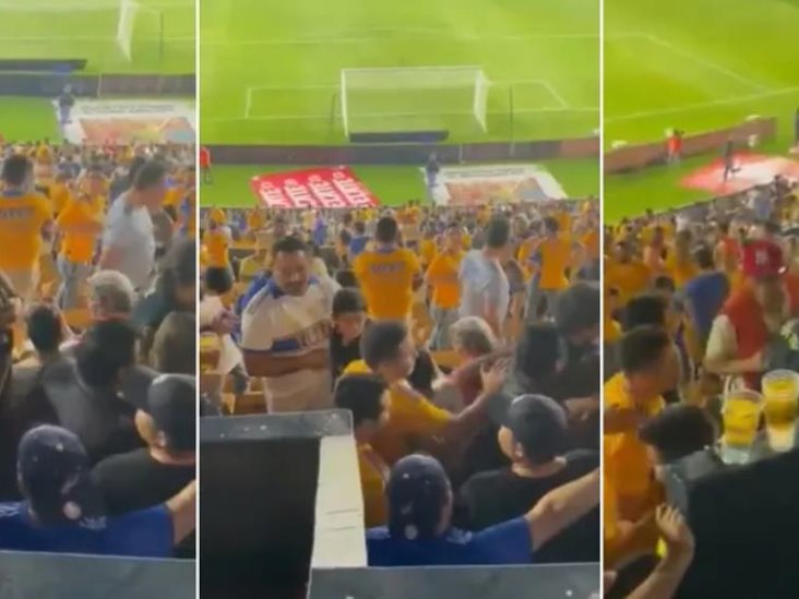 Aficionado de Tigres golpeó a seguidor del América en El Volcán | VIDEO Aficionado de Tigres golpeó a seguidor del América en El Volcán | VIDEO