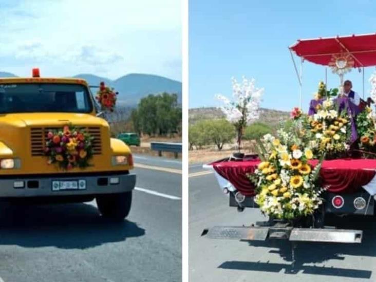 Echan agua bendita en carretera por accidentes Echan agua bendita en carretera por accidentes