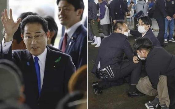 Evacuan a primer ministro de Japón tras explosión durante un discurso