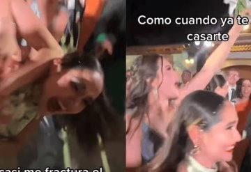 Mujer pelea por un ramo de novia y casi rompe el brazo de invitada | VIDEO