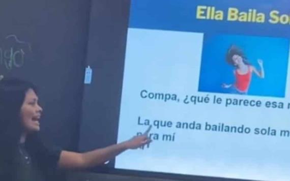 Maestra bélica enseña español con corridos de Peso Pluma
