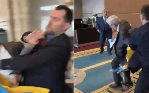 Diputado de Ucrania golpea a funcionario ruso en cumbre de Turquía | VIDEO