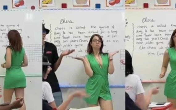 VIDEO: Cambian a maestra de escuela por TikTok viral con corto vestido