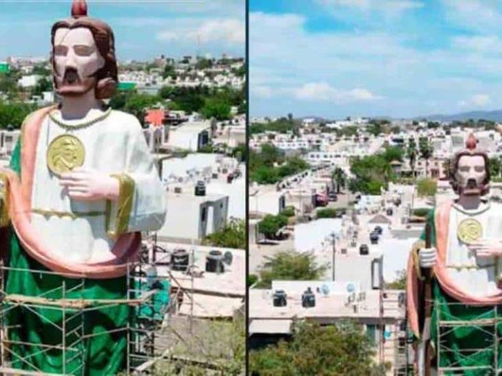 Escultura gigante de San Judas sorprende a habitantes de Sinaloa Escultura gigante de San Judas sorprende a habitantes de Sinaloa