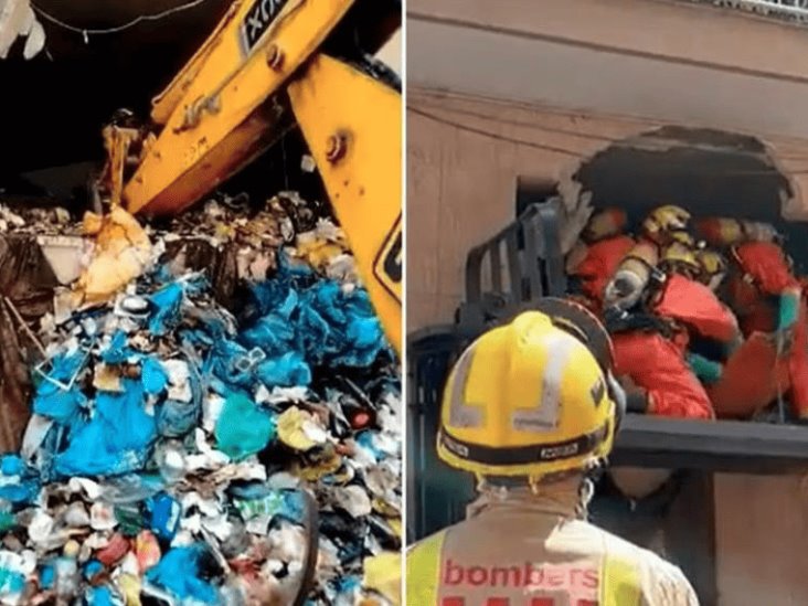 Entre pilas de basura rescatan a hombre de más de 250 kilos Entre pilas de basura rescatan a hombre de más de 250 kilos