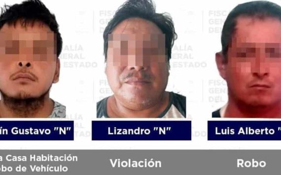 Seis detenidos por robo, violación, violencia familiar, lesiones y daños en Tabasco