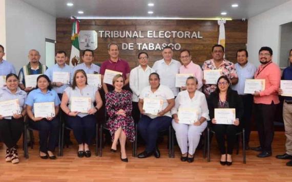 Tribunal Electoral de Tabasco da constancia a periodistas