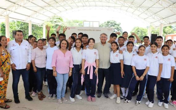Gobierno de Comalcalco inaugura domo para la Escuela Telesecundaria Niños Héroes