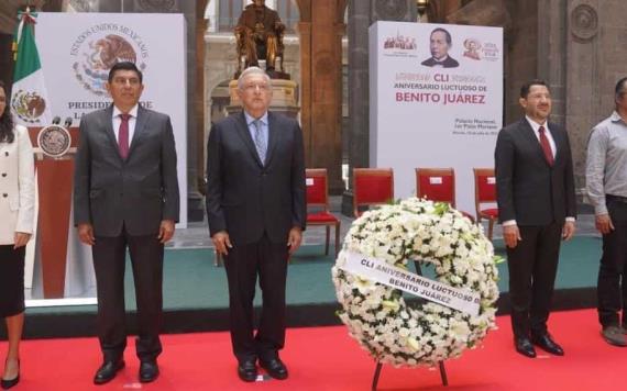 Llama Luisa María Alcalde en homenaje a Juárez a entregar los mejores años para consolidar la transformación del país