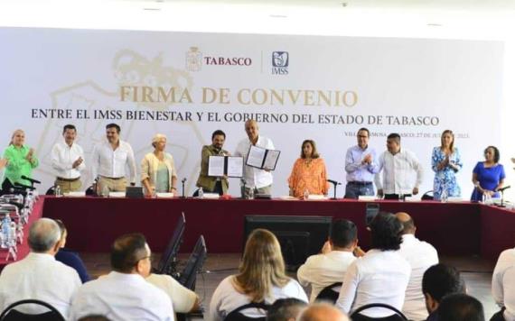 Firman Seguro Social, gobierno de Tabasco y OPD IMSS Bienestar convenio para avanzar en transición de los servicios de salud