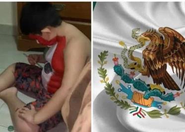 ¡Así se lleva México en la piel!, niño se pinta la bandera en el cuerpo y se hace viral | VIDEO
