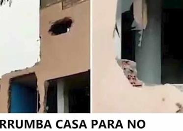 ¿Fue por venganza? Mujer derriba su casa para no dejársela a familia de su ex pareja | VIDEO VIRAL