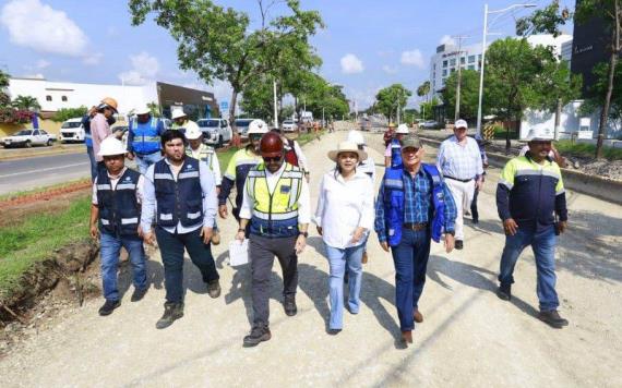 Supervisa Yolanda Osuna avances en los 4 tramos en construcción del Acueducto Usumacinta