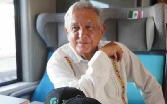 VIDEO: López Obrador se sube al Tren Maya por segunda vez para recorrido de supervisión