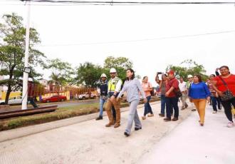 Supervisan avances en la pavimentación con concreto hidráulico en el subtramo "A" del Tramo 1 del acueducto Usumacinta
