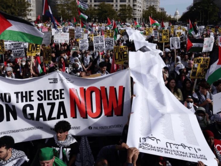 Manifestación en Washington, exigen alto al fuego en Gaza Manifestación en Washington, exigen alto al fuego en Gaza