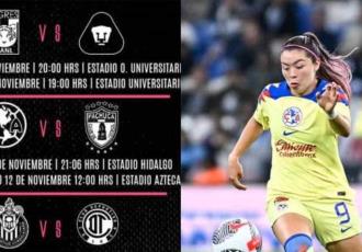 Días y horarios de los Cuartos de Final de la Liga MX Femenil
