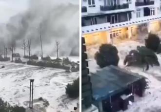 VIDEO Con olas gigantescas, mega tormenta afecta a Rusia y Ucrania; hay cuatro muertos