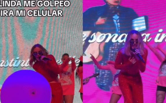 Video: Belinda golpea a fan durante un concierto
