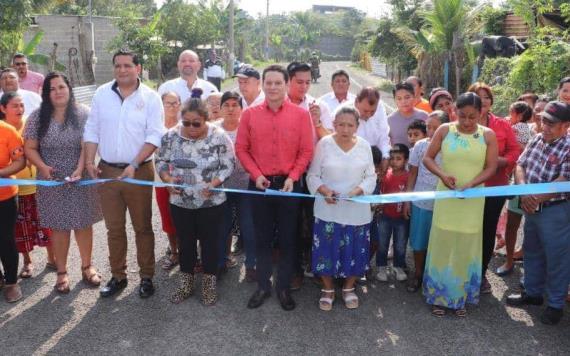 Gobierno de Cunduacán hizo entrega de los trabajos de rehabilitación de camino en la Colonia Guadalupe Victoria