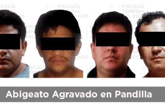 En Tacotalpa, detiene FGE a cuatro presuntos responsables de abigeato agravado en pandilla