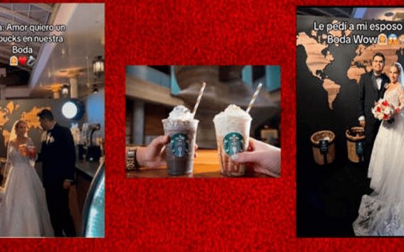 VIDEO: Novia presume cafetería de Starbucks en su boda