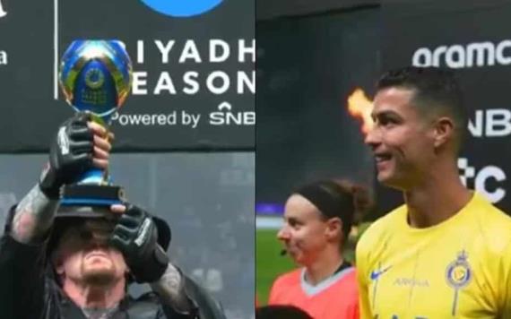 Cristiano Ronaldo quedó fascinado al ver a The Undertaker en la final del Riyadh Season de Arabia Saudita
