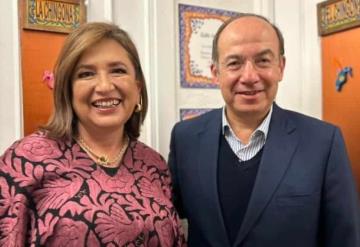 Xóchitl Gálvez se reúne con Felipe Calderón en Madrid, España