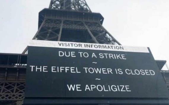 Huelga provoca cierre de Torre Eiffel en París