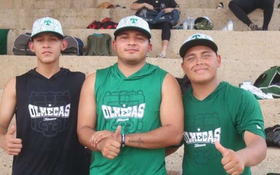 Los peloteros tabasqueño Samuel Gómez, Jorge López y Josmar Cano están trabajando fuertemente en el minicampo de Olmecas de Tabasco