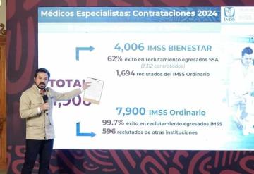 IMSS-Bienestar empleará a 4 mil de los 11 mil 906 especialistas que egresarán en 2024.