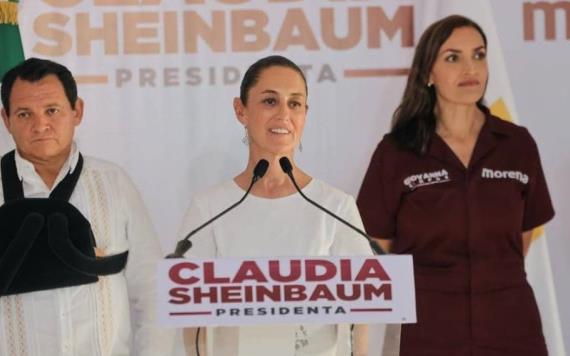 Claudia Sheinbaum y Joaquín Díaz mena anuncian ´´renacimiento Maya´´, el proyecto para fortalecer la prosperidad de Yucatán a través del tren maya
