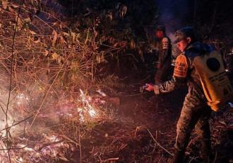 Sofocan incendio en Ocosingo Chiapas