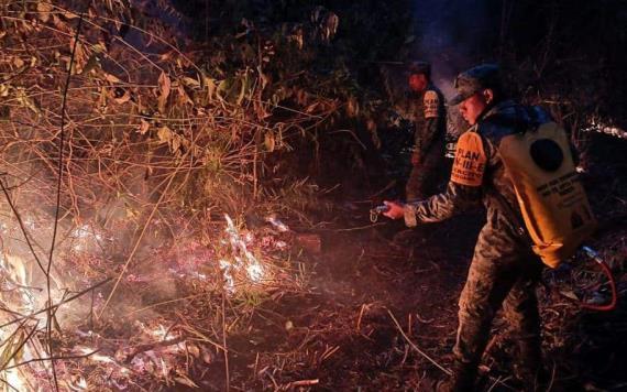 Sofocan incendio en Ocosingo Chiapas
