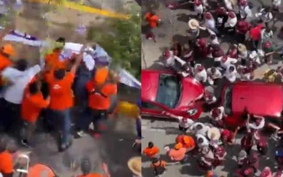 Militantes de MC y Morena pelean durante debate de candidatos en Guadalajara