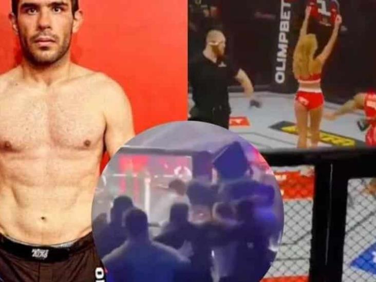El peleador Ali Heibati pateó a ring girl