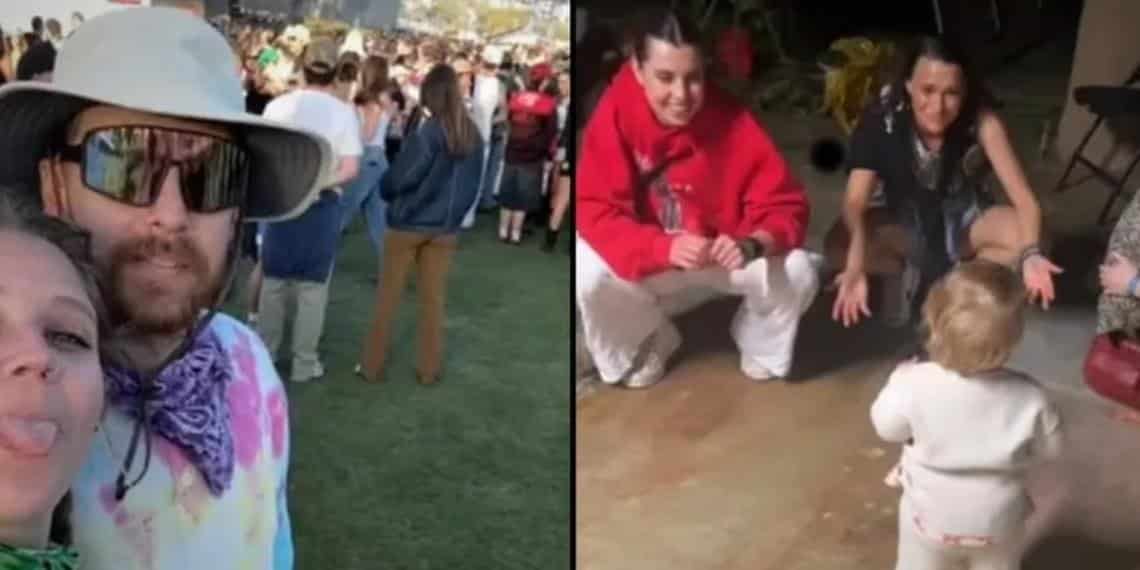 Pareja lleva a su bebé de 14 meses al festival Coachella y desata críticas: ¡contrata a una niñera!