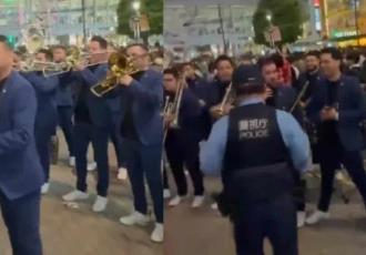 ¿Incidente de Shibuya? Banda El Recodo da concierto en calles de Japón; policía los detiene