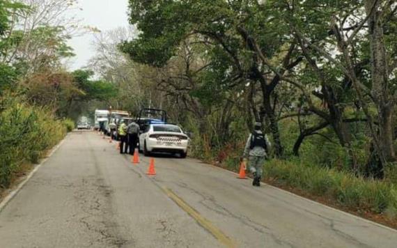 Accidente sobre la carretera Tenosique - Emiliano Zapata