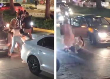Se arma batalla campal entre 2 mujeres y 2 hombres en  avenida de Acapulco