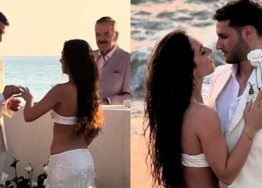Santiago Giménez se casó con Fernanda Serrano y presumen su boda en redes sociales