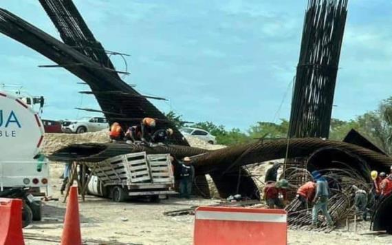 Accidente en el Tren Maya en Chetumal, Quintana Roo, por las lluvias