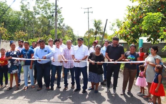 Gobierno de Comalcalco inaugura importante obra de pavimentación con mezcla asfáltica en la ranchería Potrerillo