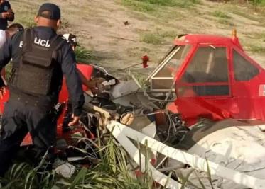 Avioneta fumigadora se desplomó esta mañana, a un costado de la carretera federal Cárdenas a Villahermosa